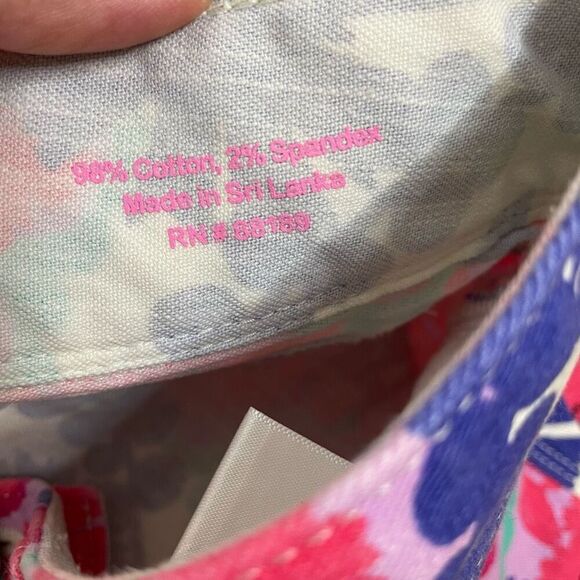 Lilly Pulitzer Worth Skinny Mini Print Secret Garden Floral Cropped Jeans 6 Pink - Picture 2 of 8